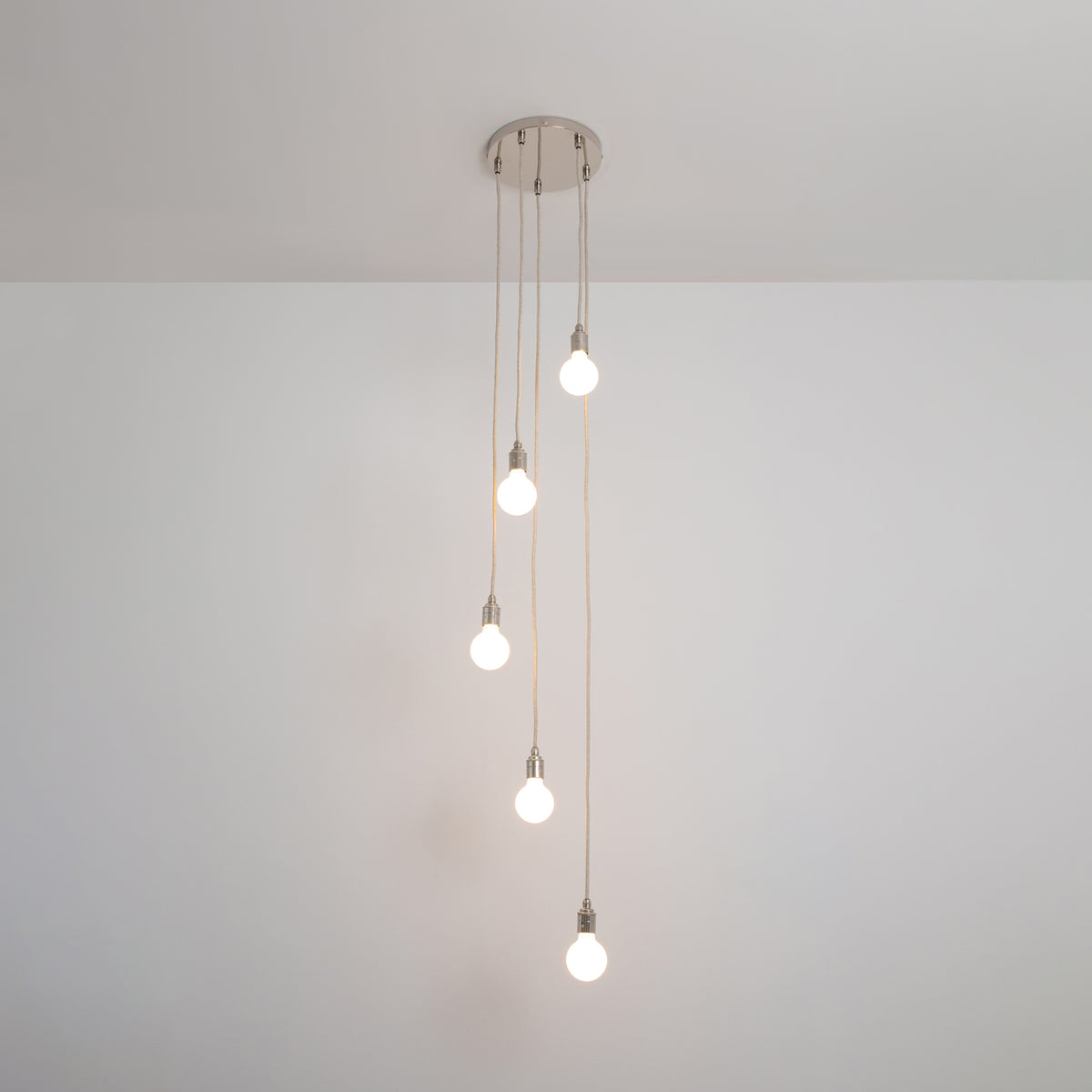 Five Drop Pendant - Bare Bulb