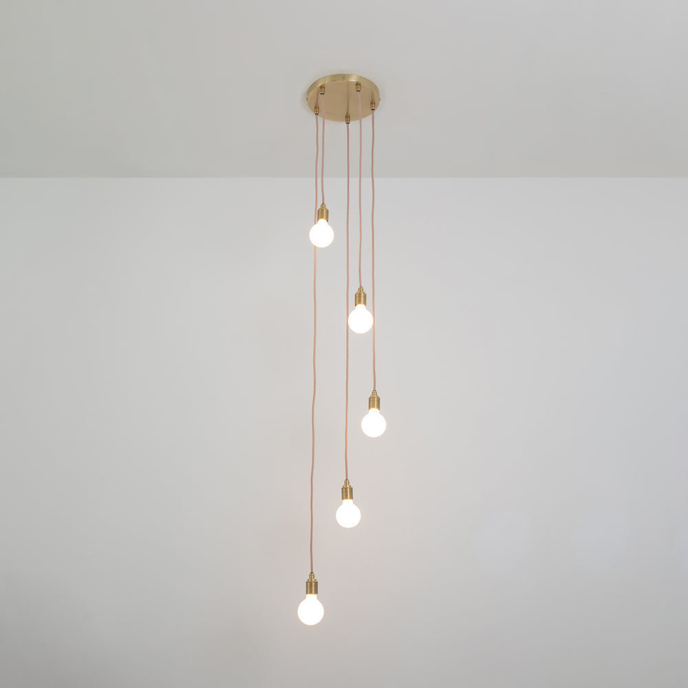 Five Drop Pendant - Bare Bulb