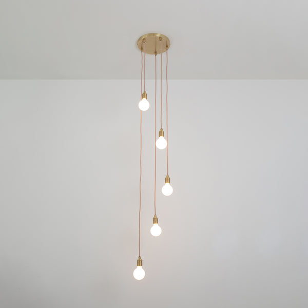 Five Drop Pendant - Bare Bulb