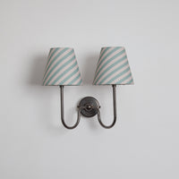 "Juno" Double Wall Light - Striped Linen