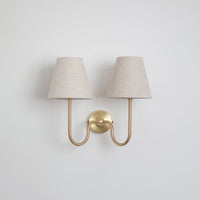 "Juno" Double Wall Light - Linen