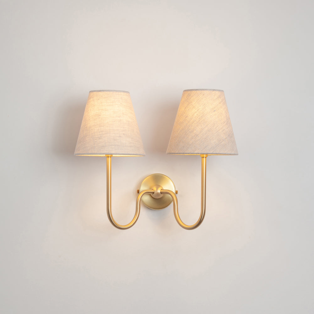 "Juno" Double Wall Light - Linen