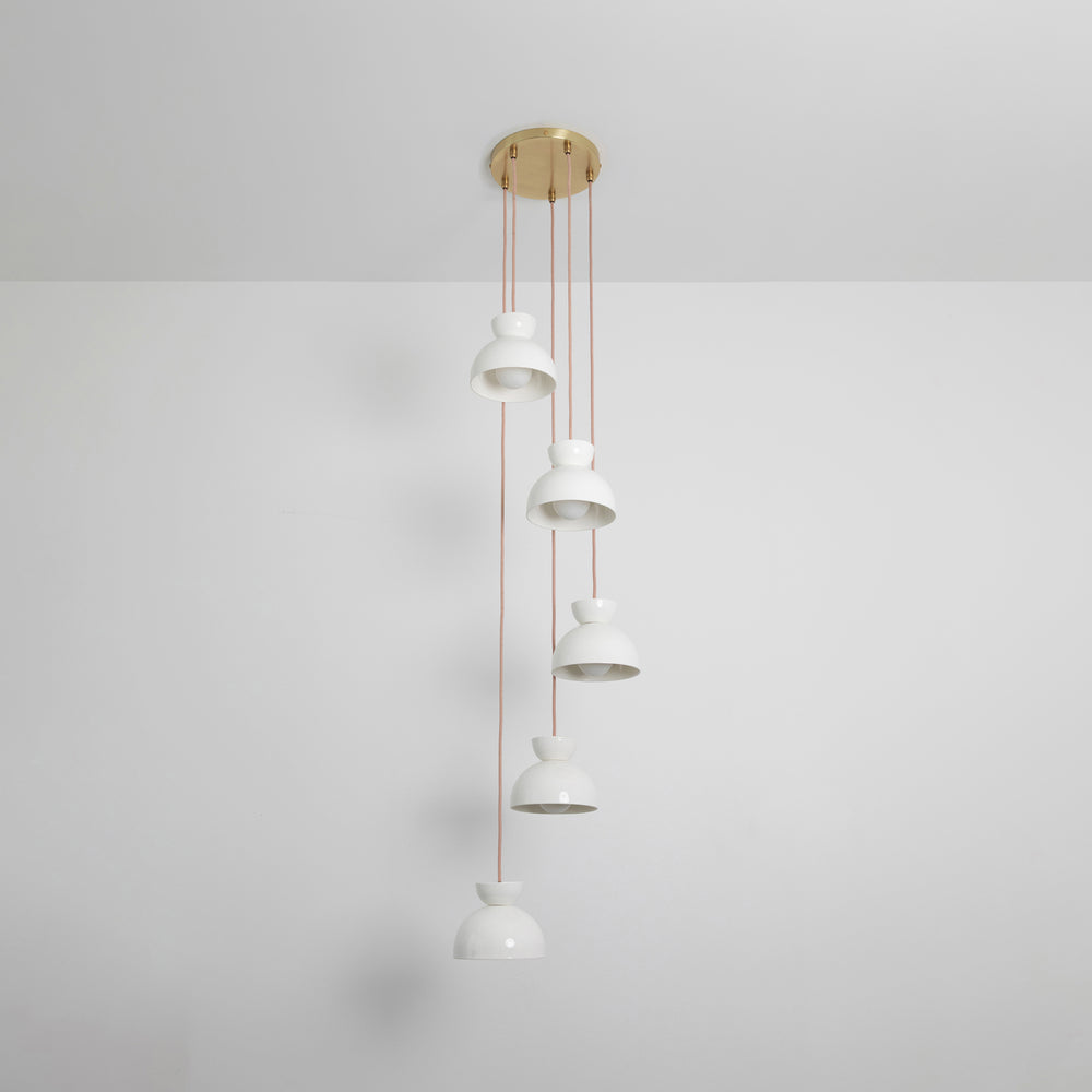 "Kinvara" Five Drop Pendant - Bone China