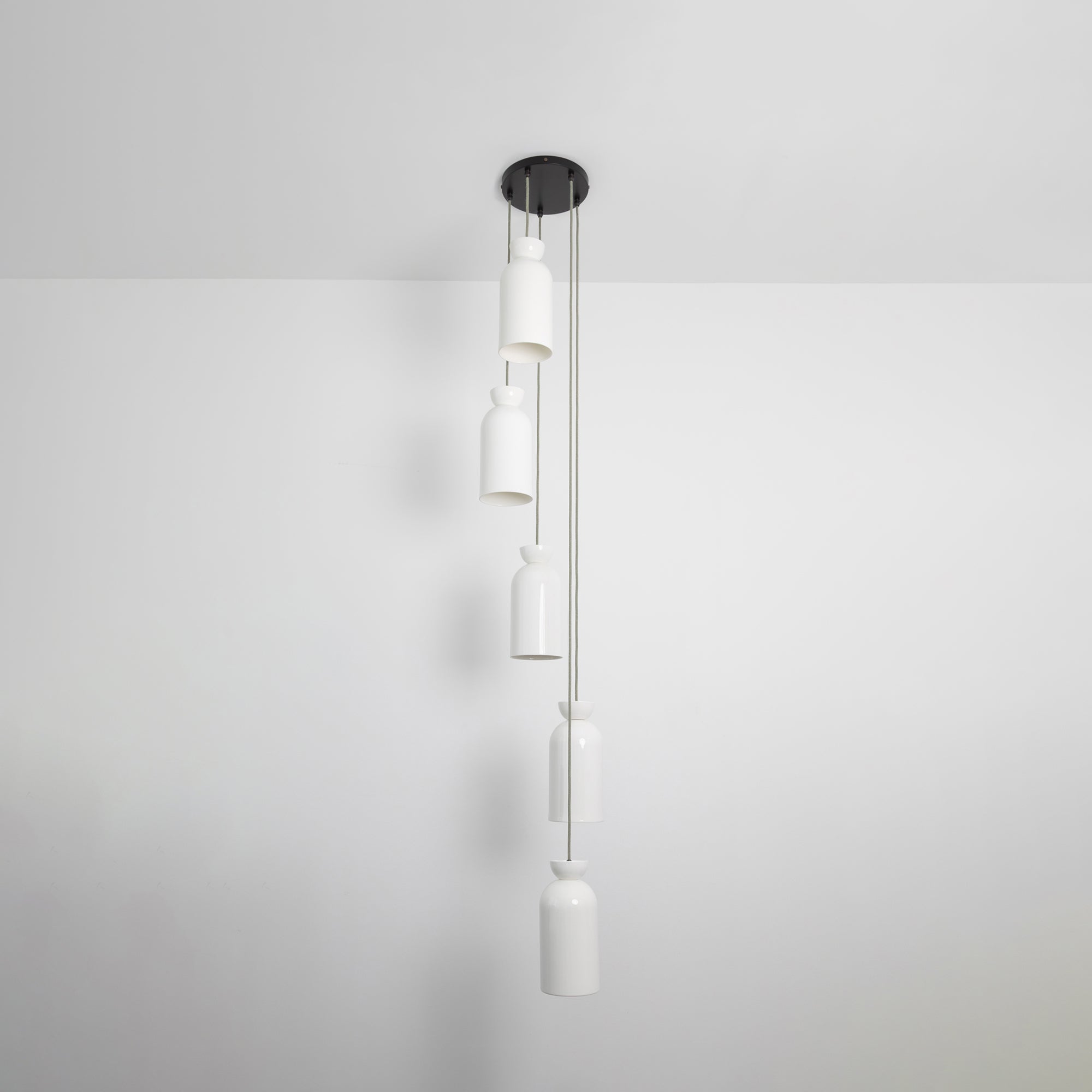 "Kinvara" Long Five Drop Pendant - Bone China