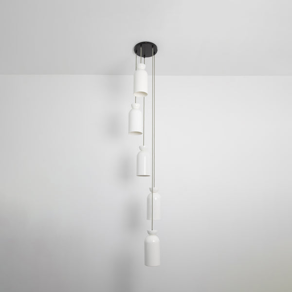 "Kinvara" Long Five Drop Pendant - Bone China