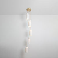 "Kinvara" Long Five Drop Pendant - Bone China
