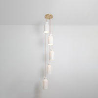 "Kinvara" Long Five Drop Pendant - Bone China