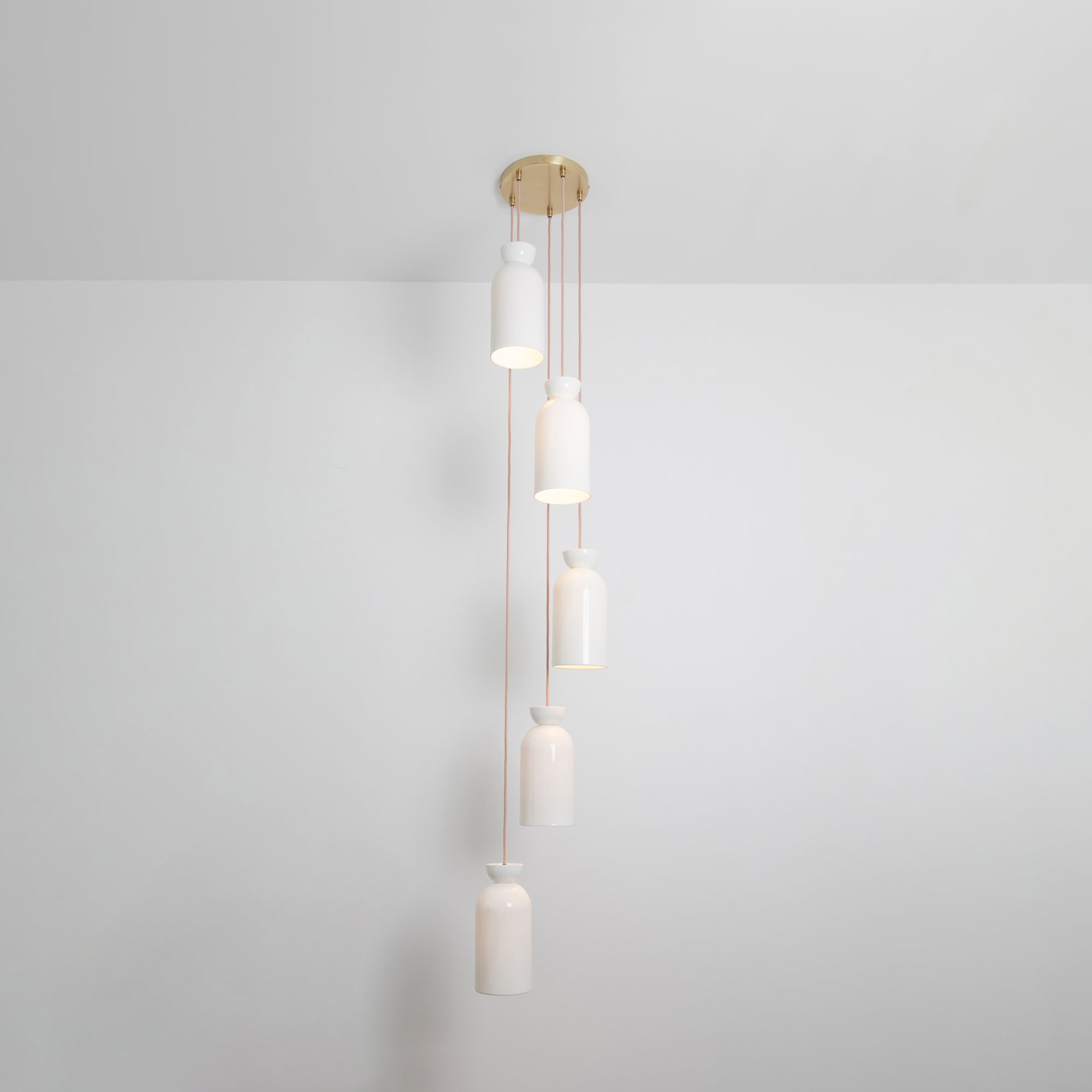 "Kinvara" Long Five Drop Pendant - Bone China