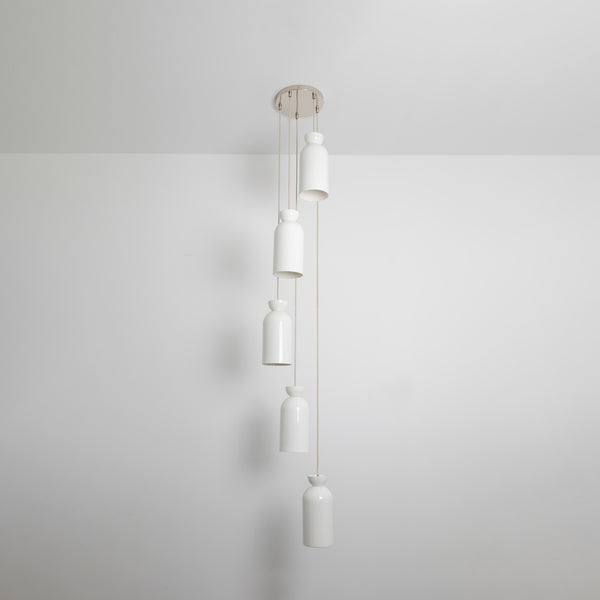 "Kinvara" Long Five Drop Pendant - Bone China