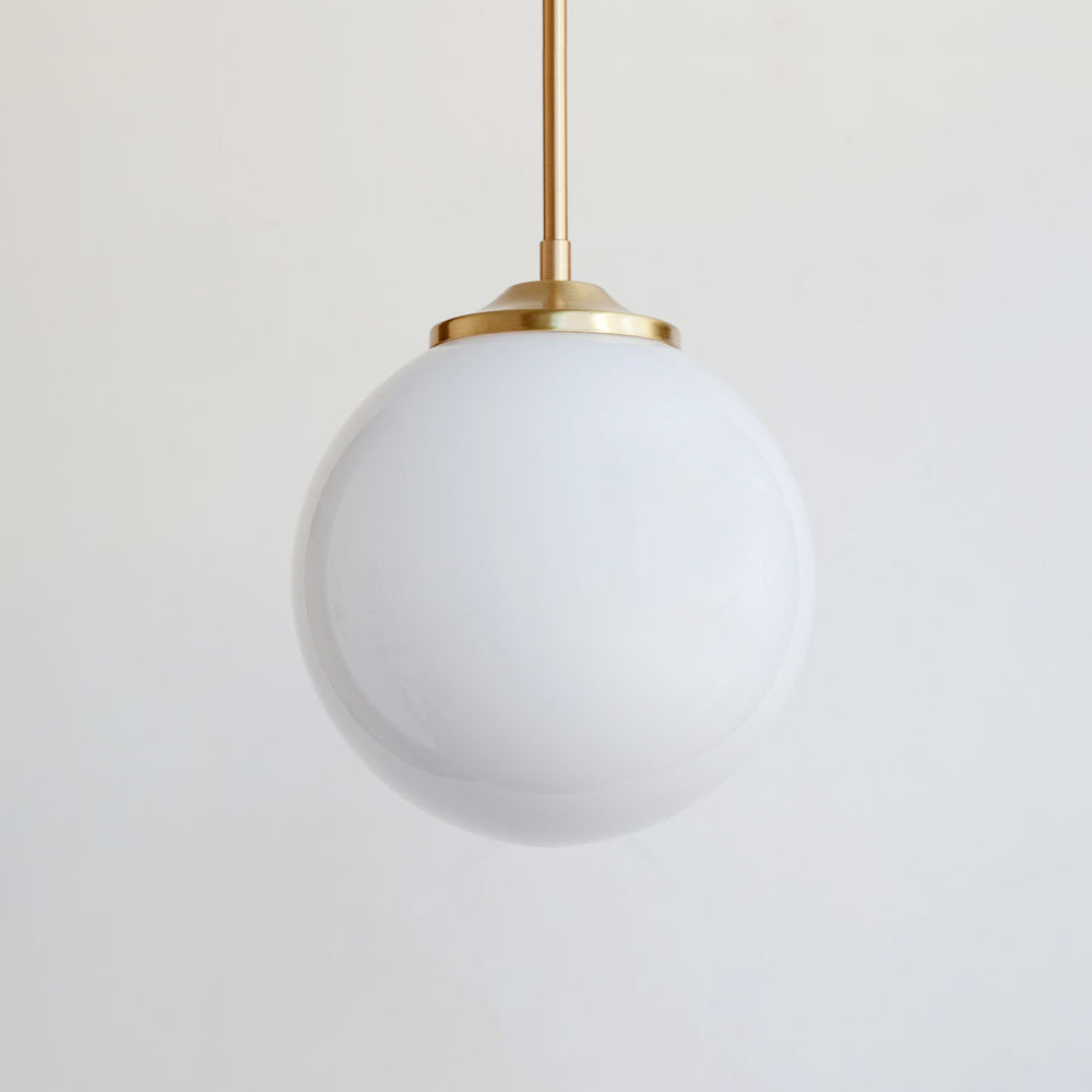 Large Opal Globe Stemmed Pendant Light