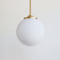 Large Opal Globe Stemmed Pendant Light