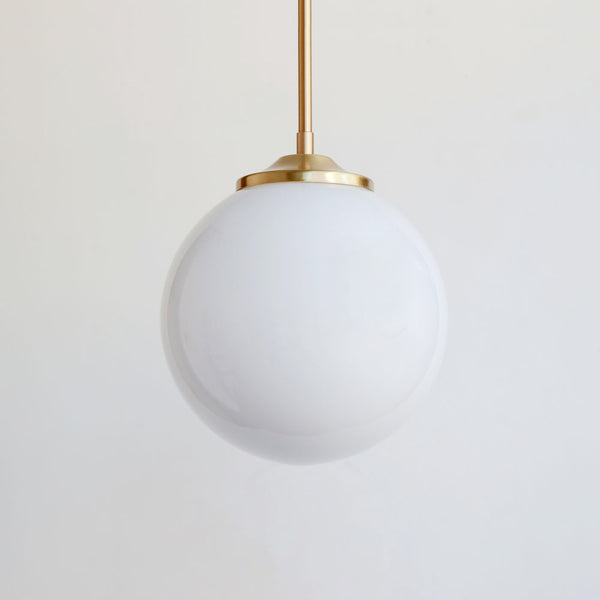 Large Opal Globe Stemmed Pendant Light