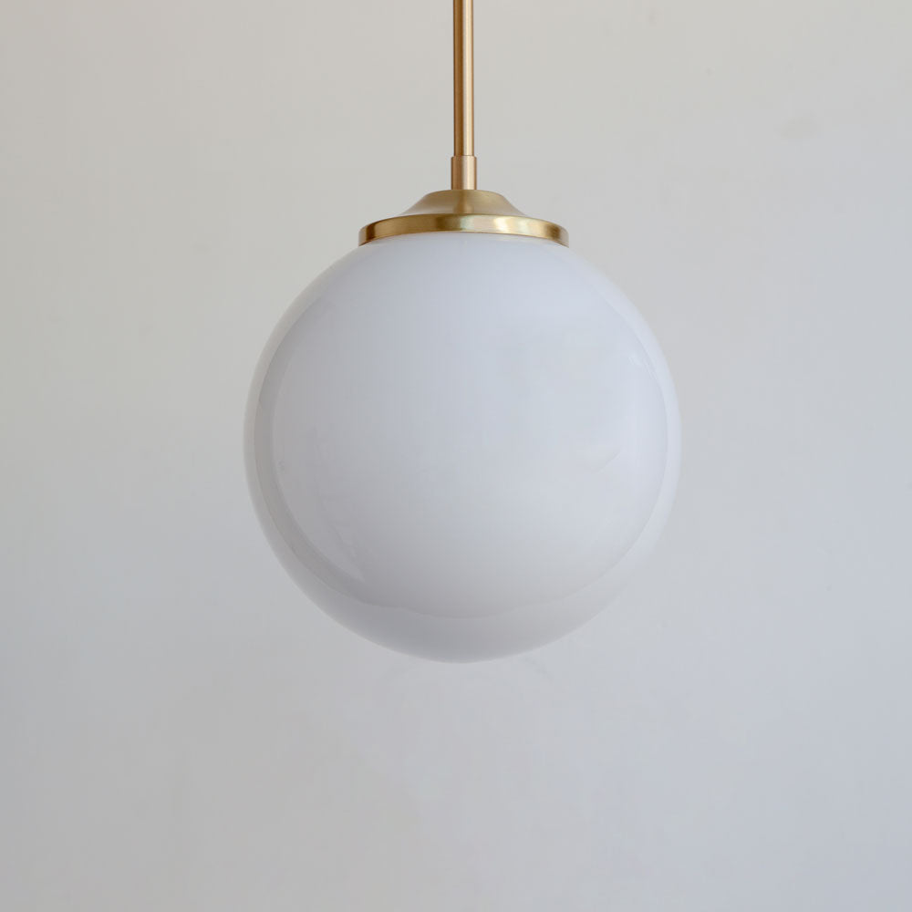 Large Opal Globe Stemmed Pendant Light