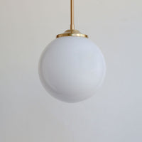 Large Opal Globe Stemmed Pendant Light