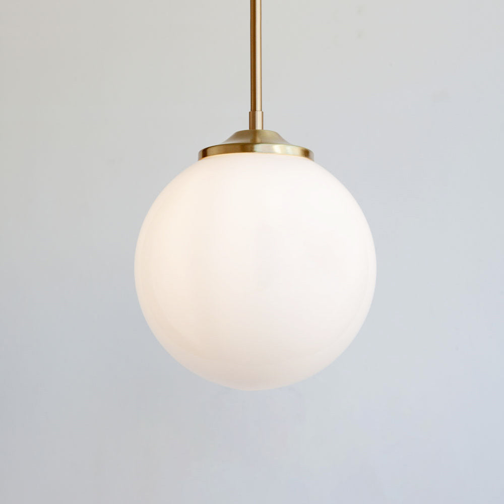 Large Opal Globe Stemmed Pendant Light