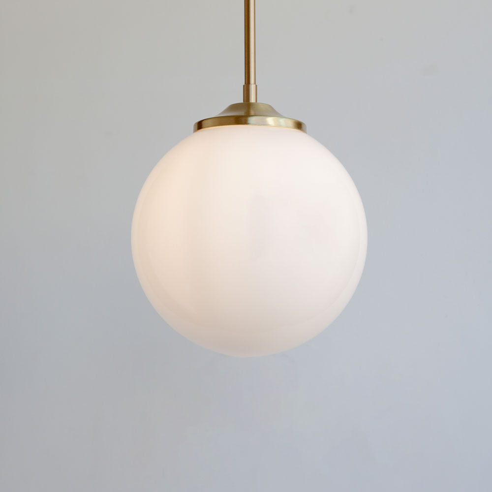 Large Opal Globe Stemmed Pendant Light