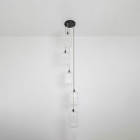 Long Clear Reeded Five Drop Pendant