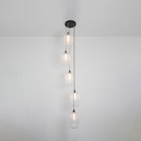 Long Clear Reeded Five Drop Pendant
