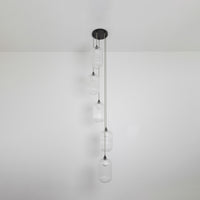 Long Clear Reeded Five Drop Pendant