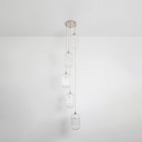 Long Clear Reeded Five Drop Pendant