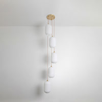 Long Opal Reeded Five Drop Pendant