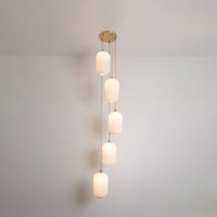 Long Opal Reeded Five Drop Pendant