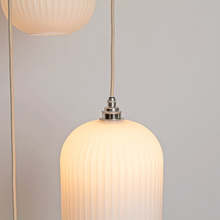 Long Opal Reeded Triple Drop Pendant