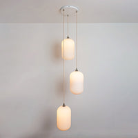 Long Opal Reeded Triple Drop Pendant