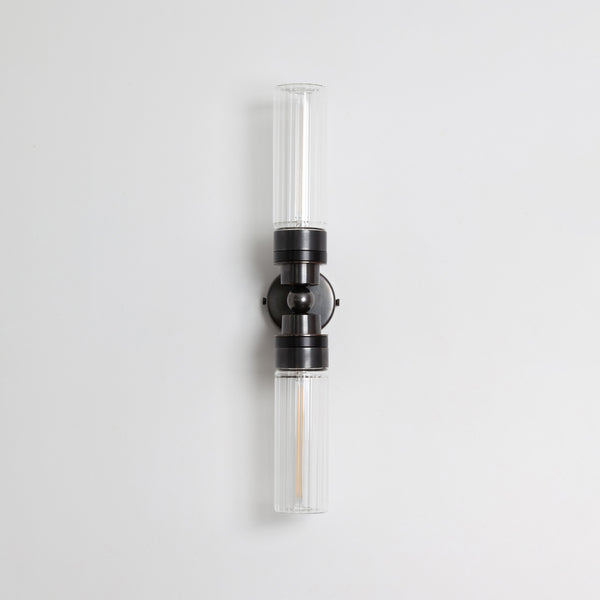 "Lyra" Double Wall Light - Fluted Glass