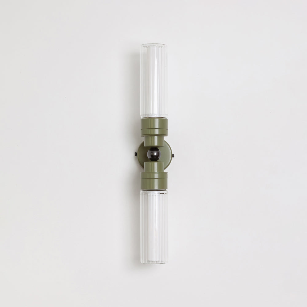 "Lyra" Double Wall Light - Fluted Glass