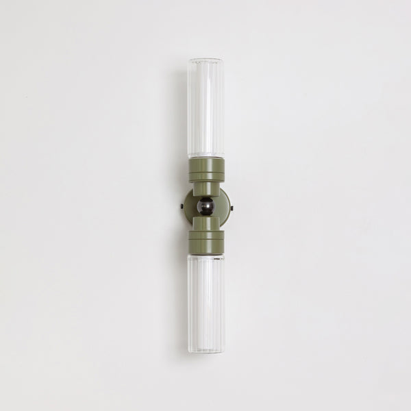 "Lyra" Double Wall Light - Fluted Glass