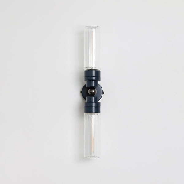 "Lyra" Double Wall Light - Fluted Glass