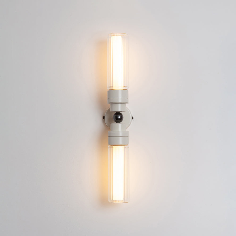 "Lyra" Double Wall Light - Fluted Glass