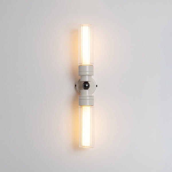 "Lyra" Double Wall Light - Fluted Glass
