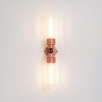 "Lyra" Double Wall Light - Fluted Glass