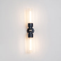 "Lyra" Double Wall Light - Fluted Glass