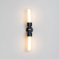 "Lyra" Double Wall Light - Fluted Glass