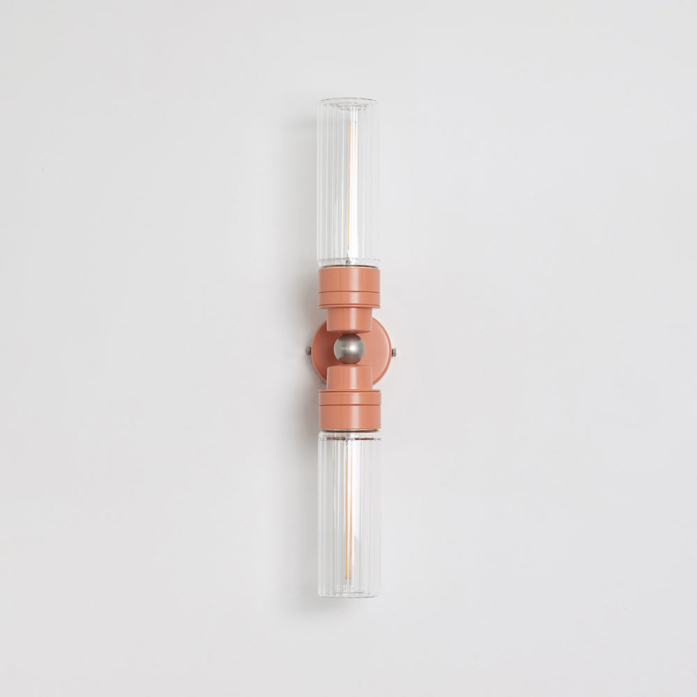 "Lyra" Double Wall Light - Fluted Glass