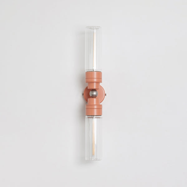"Lyra" Double Wall Light - Fluted Glass