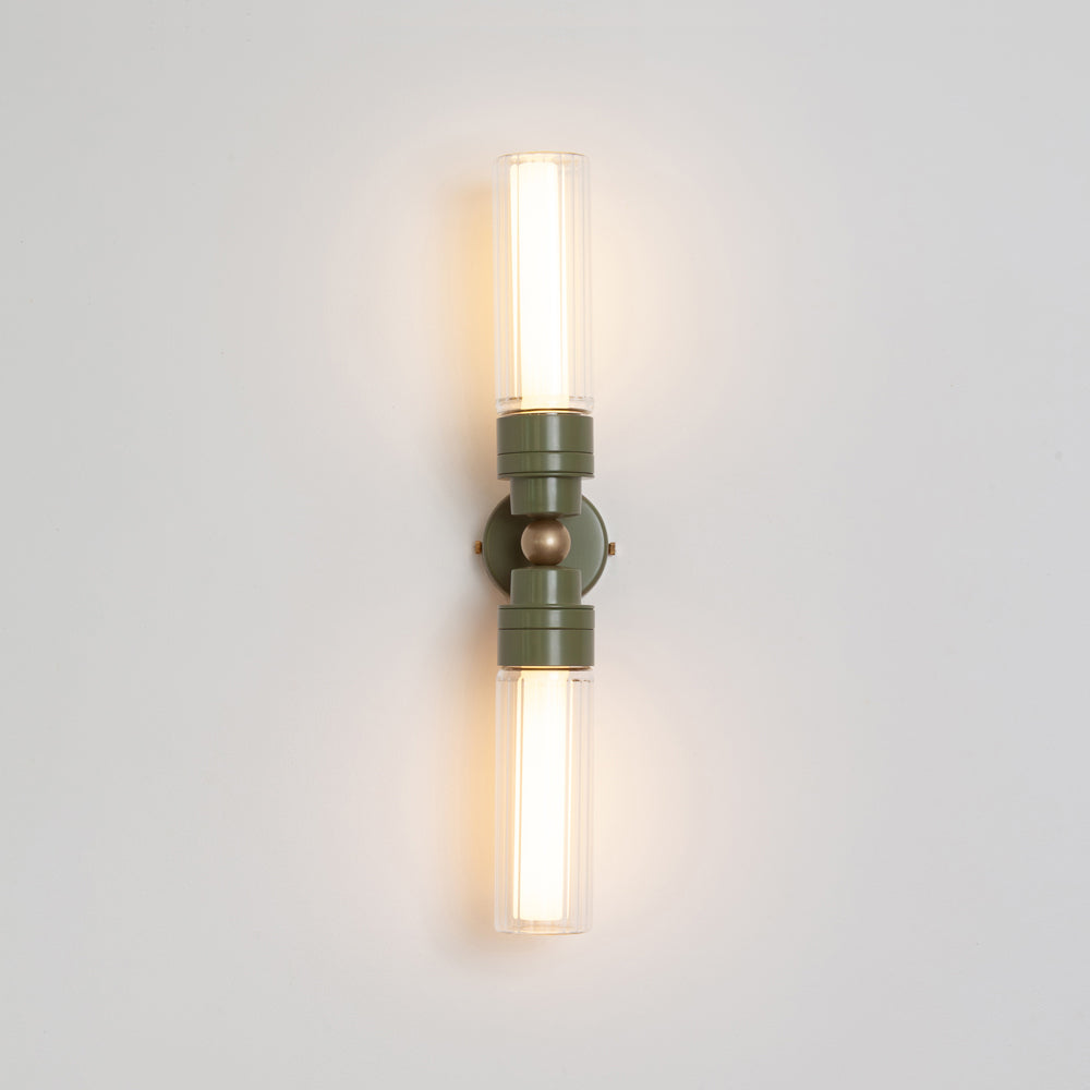 "Lyra" Double Wall Light - Fluted Glass