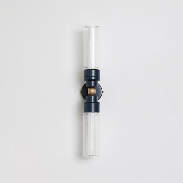 "Lyra" Double Wall Light - Fluted Glass
