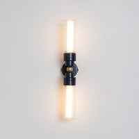 "Lyra" Double Wall Light - Fluted Glass
