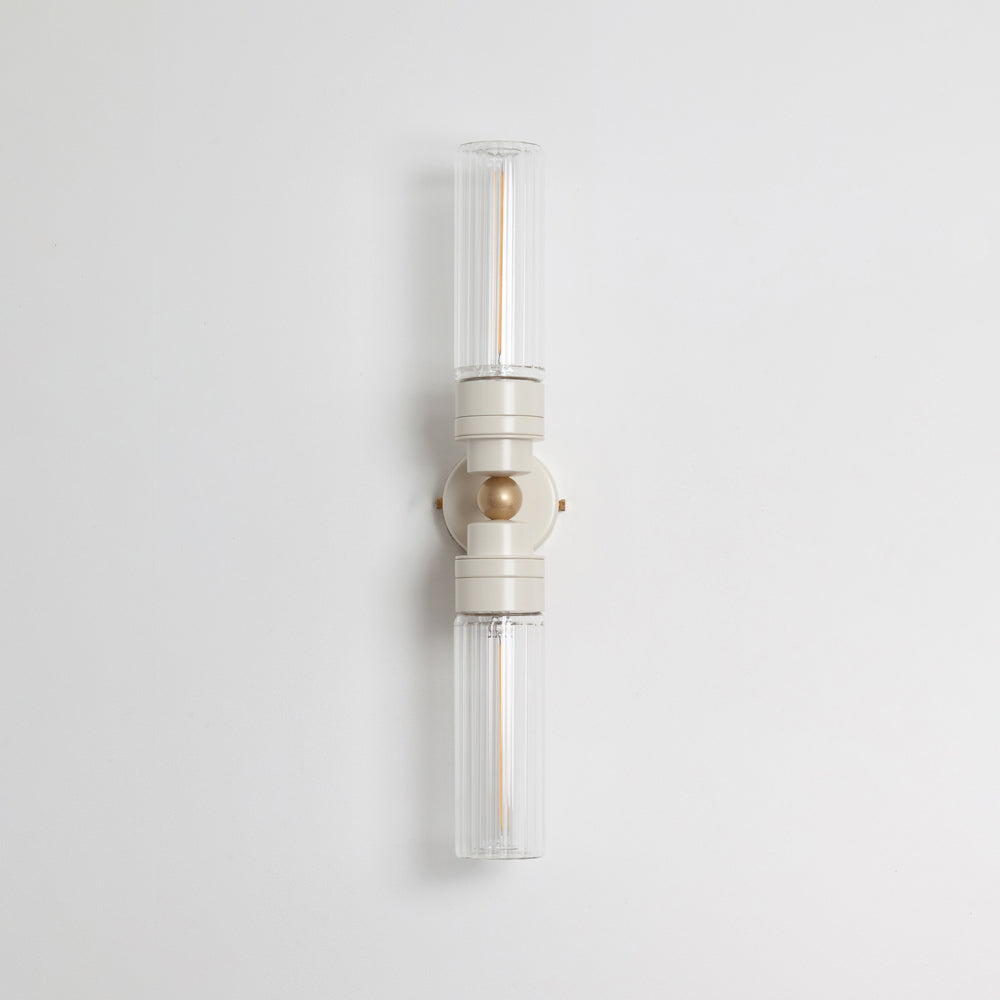 "Lyra" Double Wall Light - Fluted Glass