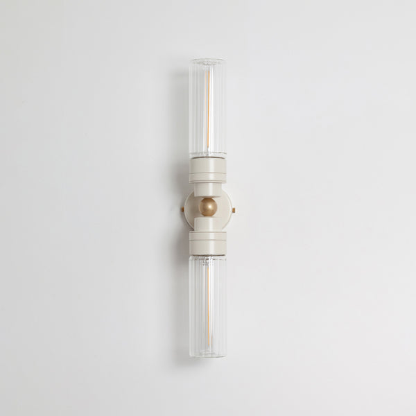 "Lyra" Double Wall Light - Fluted Glass