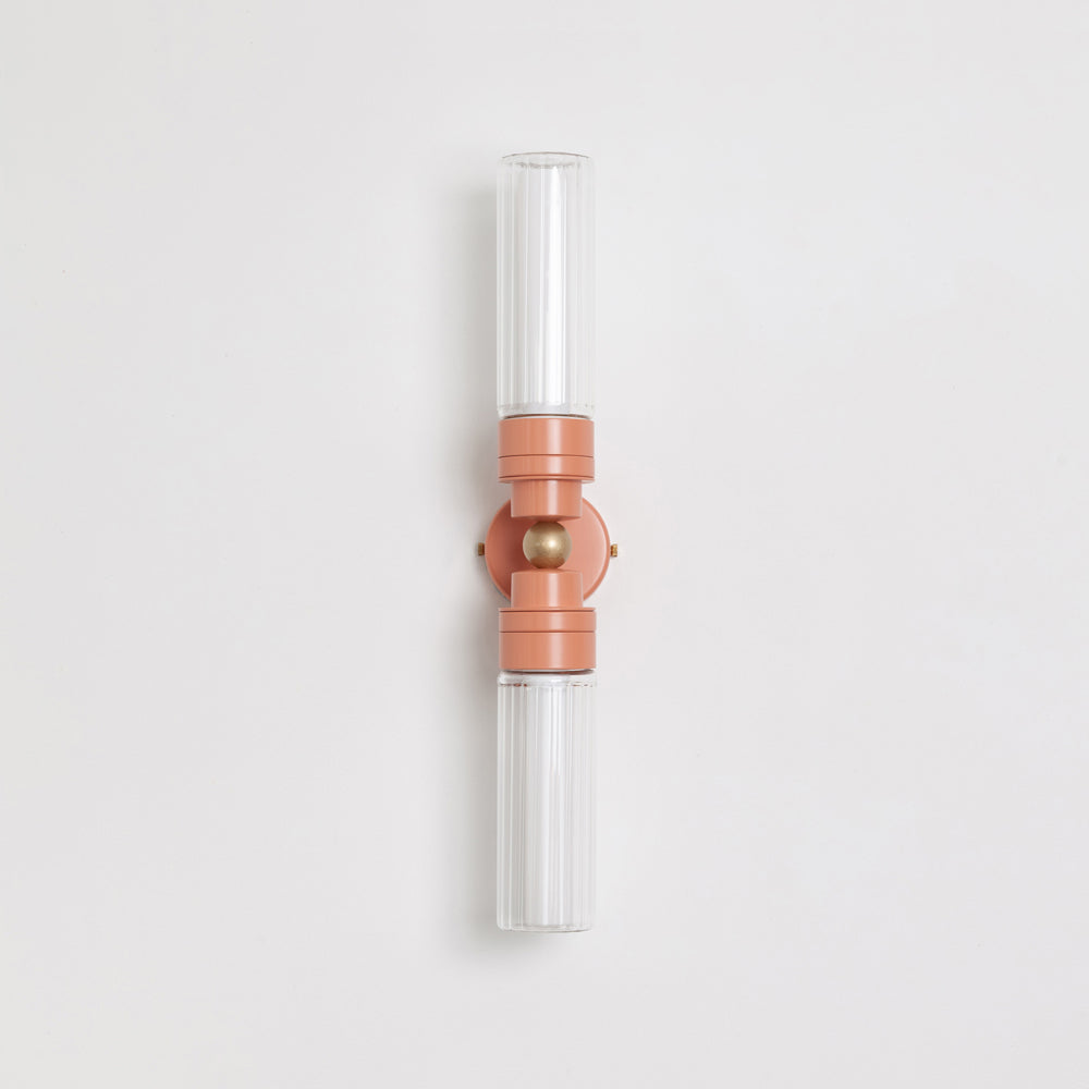"Lyra" Double Wall Light - Fluted Glass
