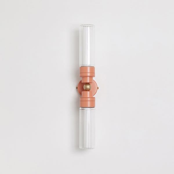 "Lyra" Double Wall Light - Fluted Glass