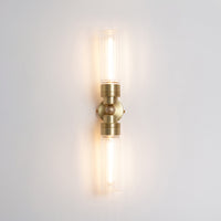 "Lyra" Double Wall Light - Fluted Glass