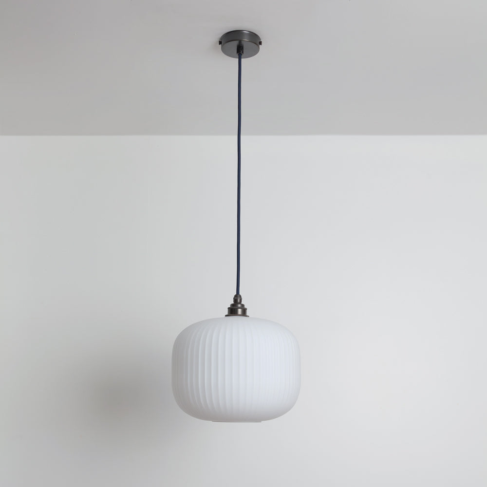 Opal Reeded Glass Pendant Light