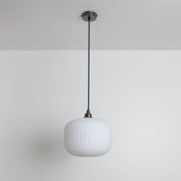 Opal Reeded Glass Pendant Light