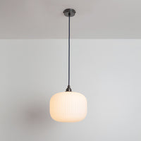 Opal Reeded Glass Pendant Light